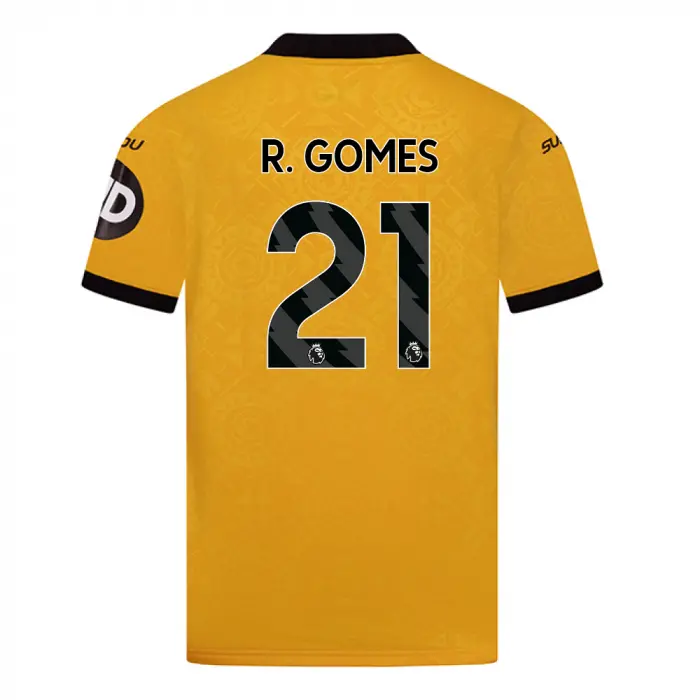 Wolverhampton Wanderers Shop | 2025-26 Wolves Home Shirt – Junior R. GOMES 21 Wolverhampton Wanderers Merchandise